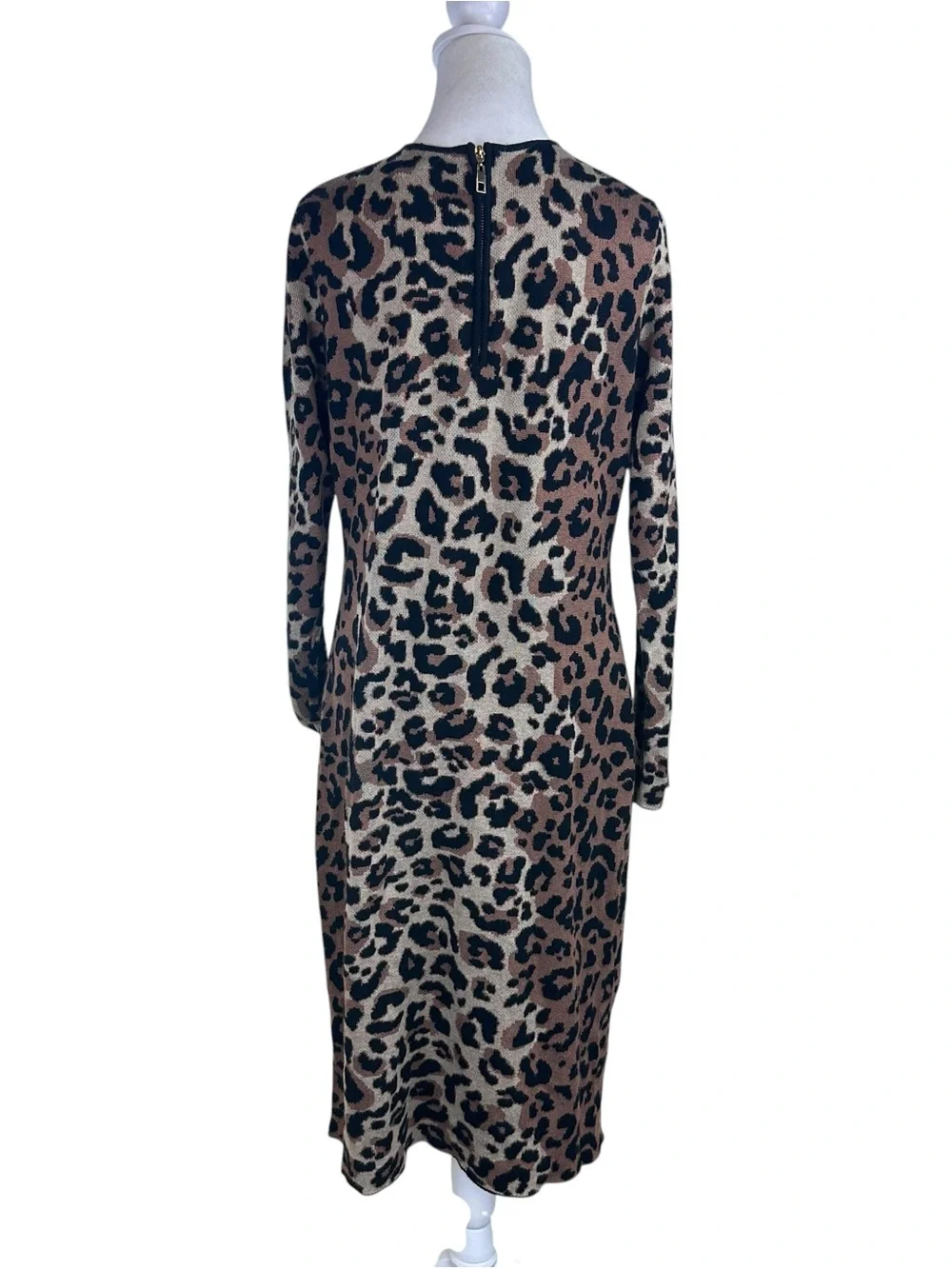 Vince Camuto Bodycon Leopard Animal Print Dress Size Large Brown Black